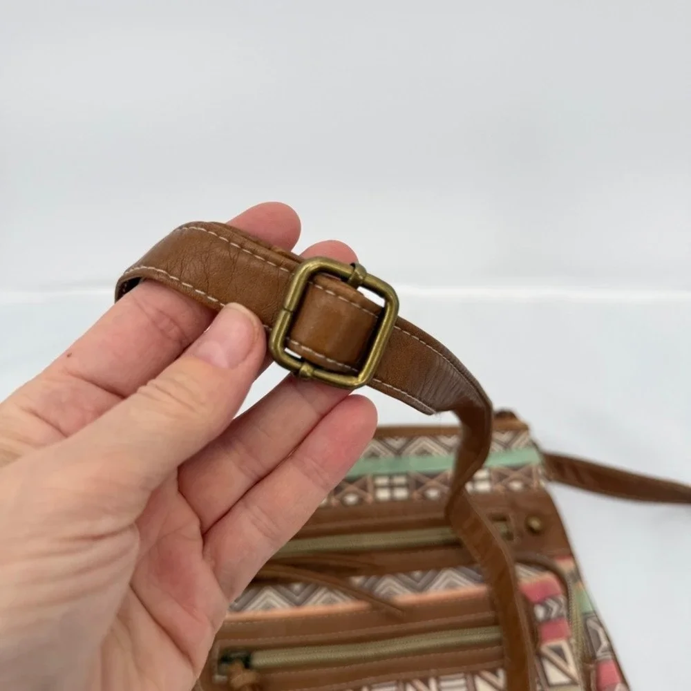 Crossbody Bag Geometric Tribal Print Faux Leather Boho Festival Hippie‎ Aztec